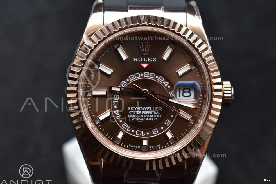 ZF Best Strap 336235 Brown Edition Sky-Dweller Weight) Oyster-flex RG Dial (Gain A23J on 1:1 0111